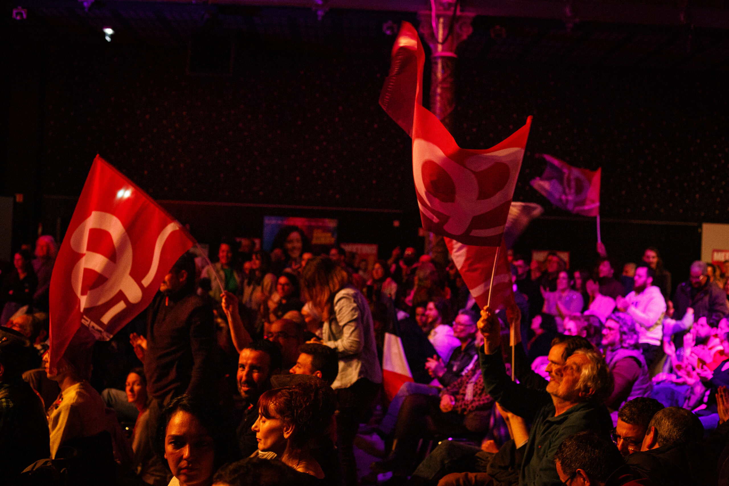 Meeting LFI avec Rima Hassan, David Guiraud et Jean Luc Mélench